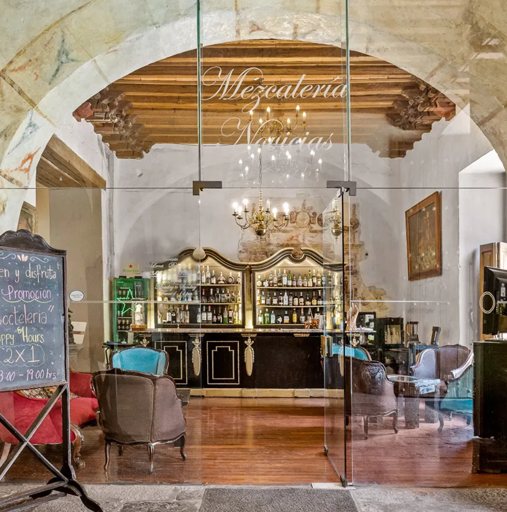 Novicias Mezcalería bar at Hotel Quinta Real Puebla